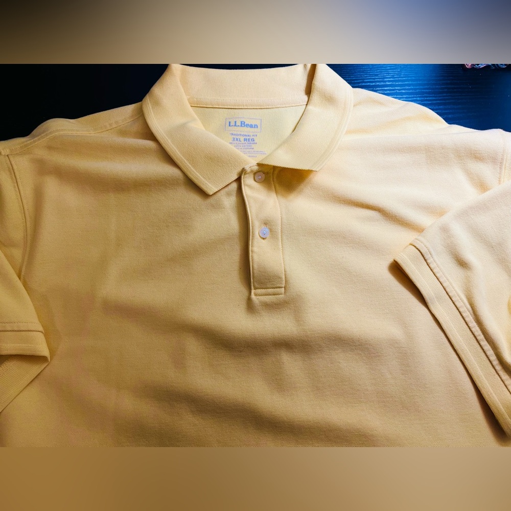LL Bean polo shirt, 3XL, yellow